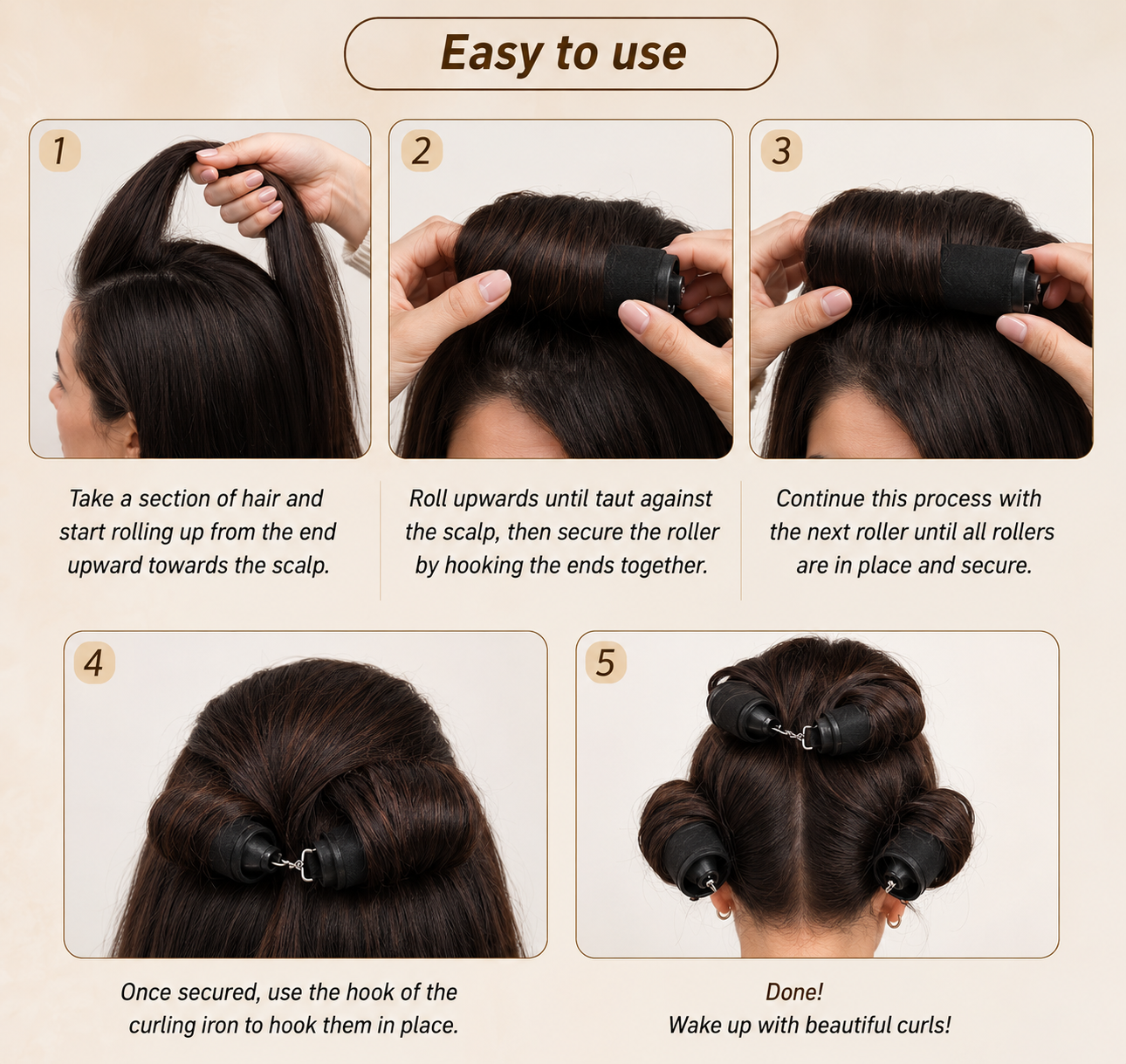 GlowUp Hub™ Heatless Curl Rods and Bonnet